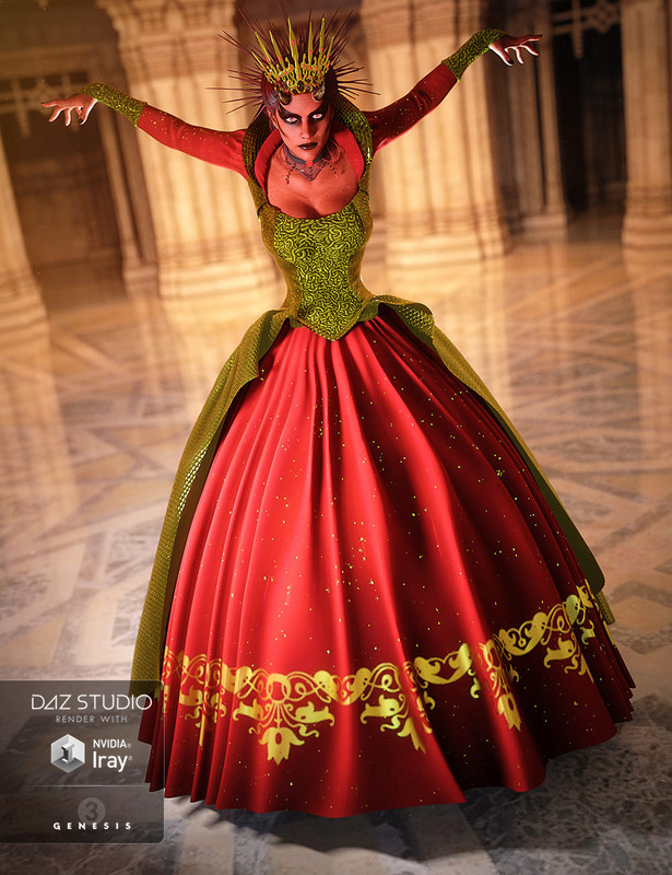 Deliciously Evil Queen Outfit for Genesis 3 Female(s)