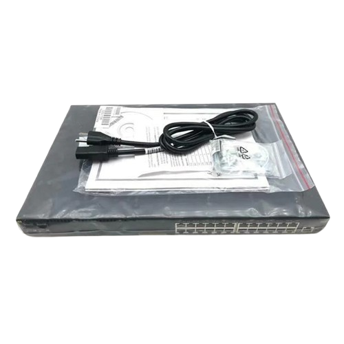 Vista frontal do Switch HP Aruba 2930F 24G PoE+ 4SFP (JL261A), destacando as portas Gigabit e slots SFP.