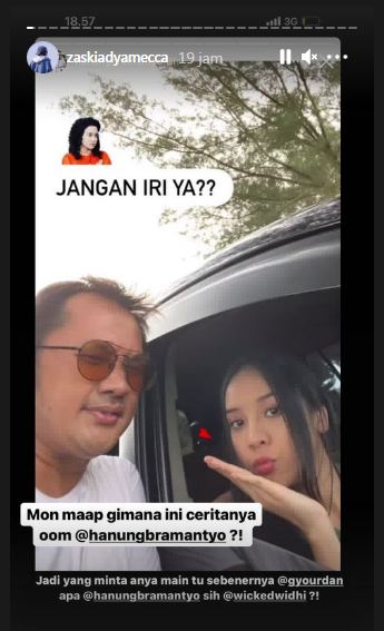 Zaskia Adya Mecca menyentil foto Hanung Bramantyo dan Anya Geraldine