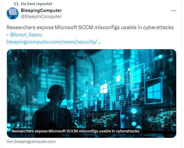 Risiko Microsoft SCCM-Fehlkonfiguration Risiko Microsoft SCCM-Fehlkonfiguration