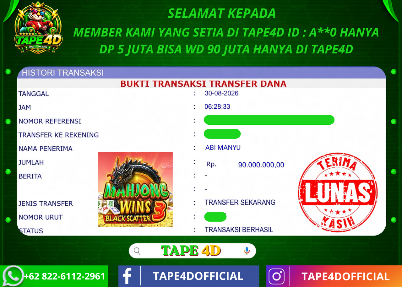 TAPE4D MAJONG WINS 3 PRAMAGTIC PLAY 90.000.000-LUNAS