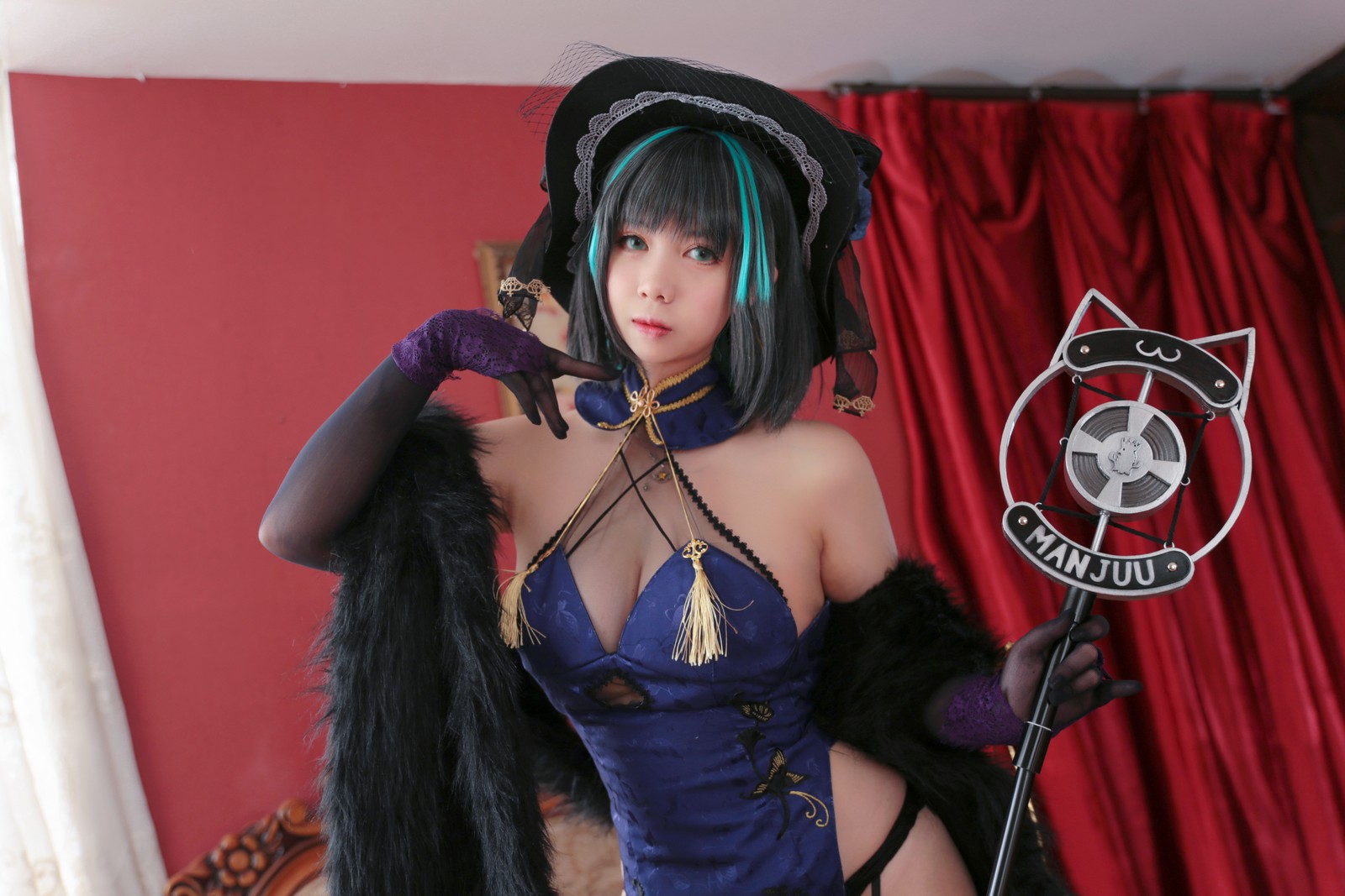 Meroko_魅瞳 – 柴郡旗袍 Cos 高清写真集（33P-287.4M）碧蓝航线东方旗袍风插图6