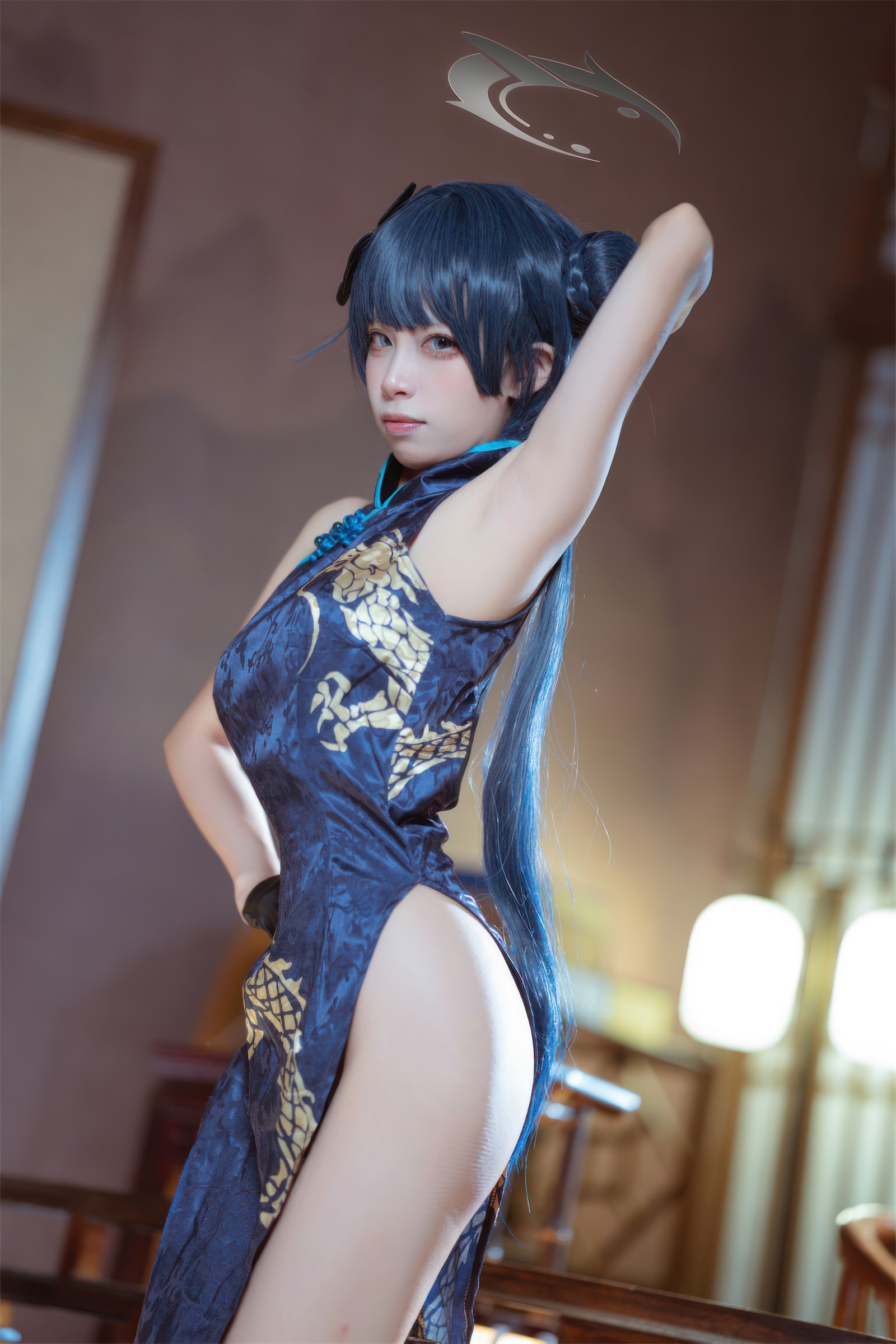 三無人型 COS 二次元：蔚蓝档案龙华妃咲旗袍写真（42P／407M）插图7