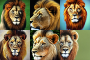 realistic lion - Stable Diffusion