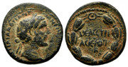 AE24 de Antonino Pío. ΘЄAC CYPI/AC IЄPOΠO dentro de corona de laurel.Hierapolis - Cyrrhestica. Smg-1387