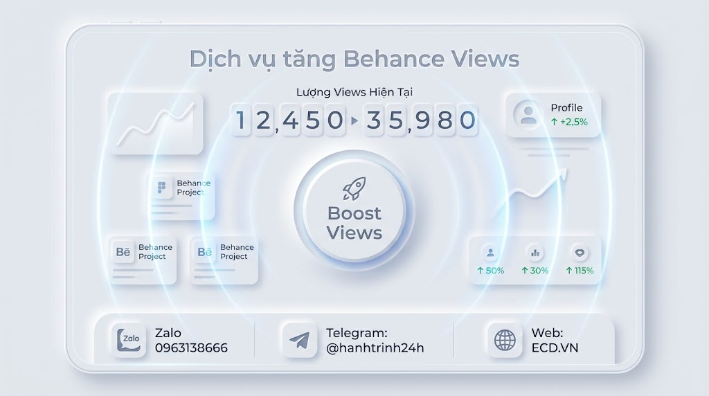 dịch vụ tăng behance views top project behance