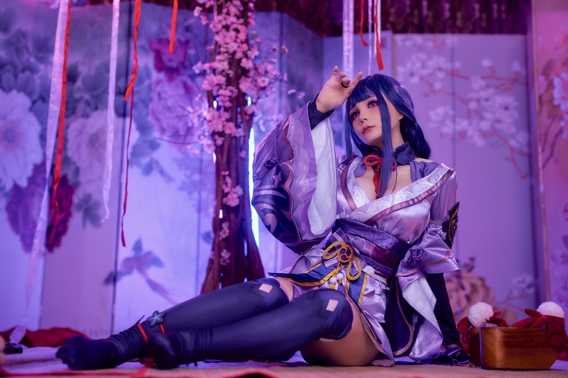 Joyce Lin2x Raiden Shogun Ei Cosplay Genshin Impact 写真 36P插图6