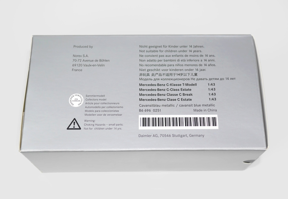 新品 Mercedes-Benz メルセデス ベンツ ミニカー1/43サイズNOREVノレブ ブルー濃紺メタリック CクラスClassワゴンTモデルAMG京商ヘルパS205