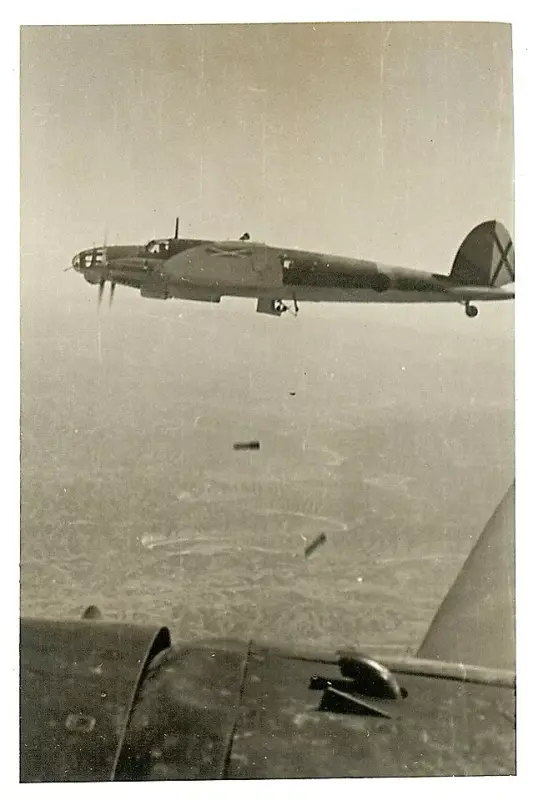 RARE! Luftwaffe LEGION CONDOR Heinkel He-111 Bombers Bombing Target (#1)!!!-- (1)