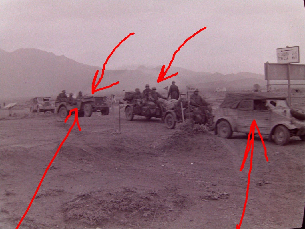 Beute Jeep Willys , VW- Kübelwagen, Motorrad Afr