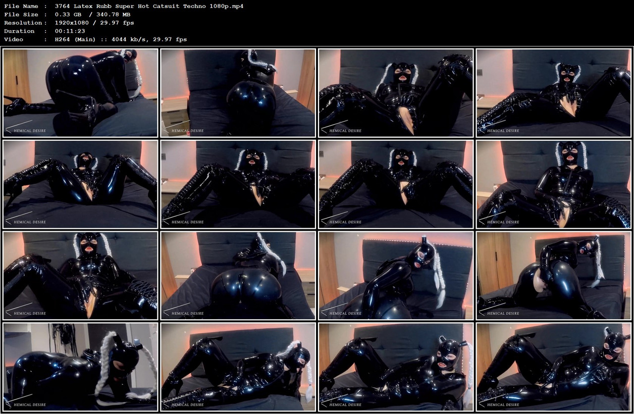 3764 Latex Rubb Super Hot Catsuit Techno 1080p mp4