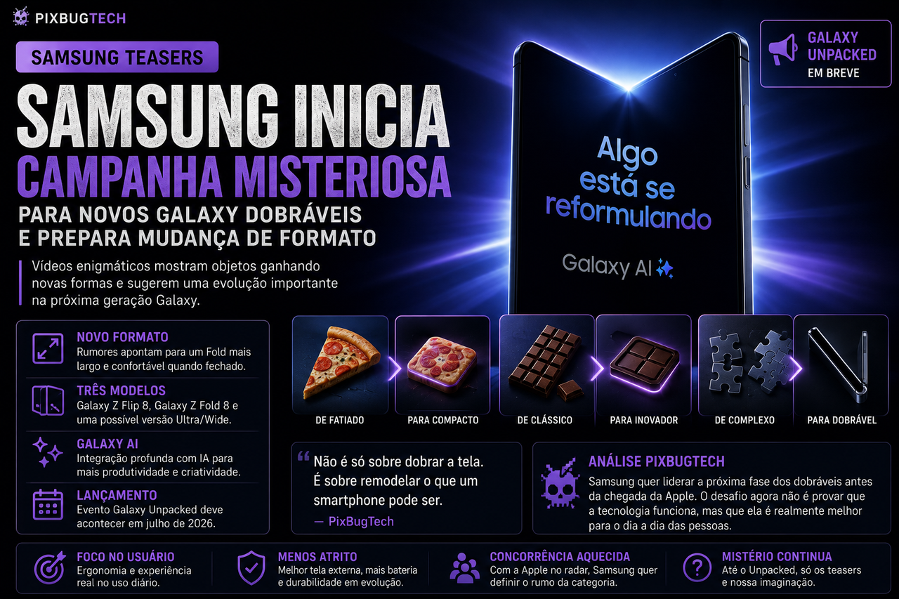 Samsung começa campanha misteriosa para novos Galaxy e prepara o terreno para a próxima fase dos dobráveis