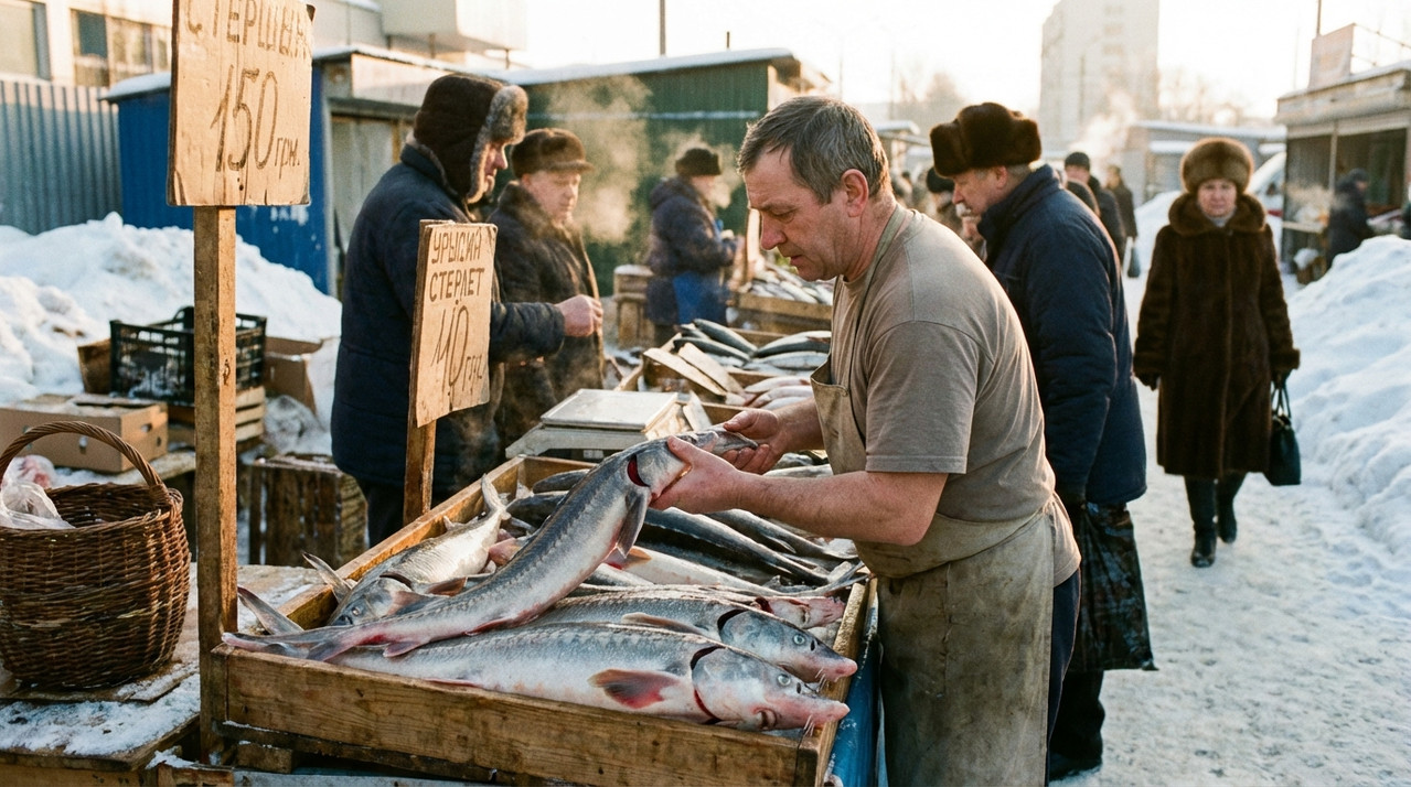 Выбор свежей стерляди на российском рынке