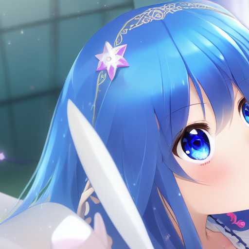 00376-711438950-DATE_ A_LIVE, 7yo little girl, exquisite anime  palace_bedroom, Full_body, blue_hair