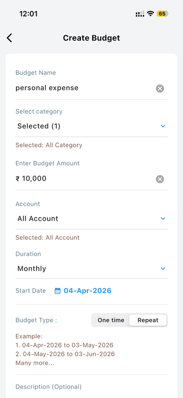 Category Specific Budgeting