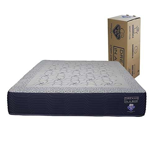 Amazon: Spring Air Garnet Colchon Queen Size Memory Foam Colchon Firmeza Suave-Intermedia, Blanco con Azul 
