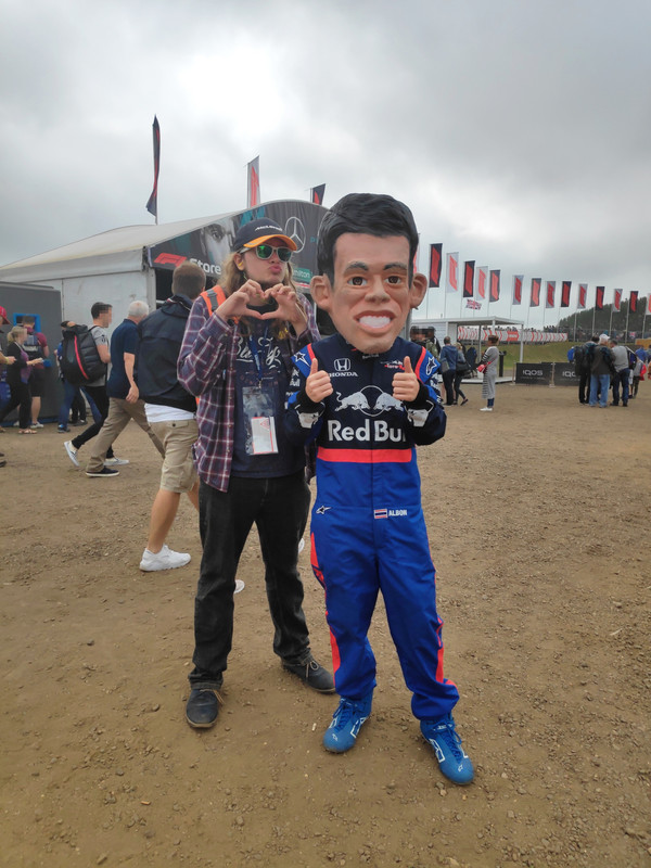 Chris posing with a bootleg Alex Albon