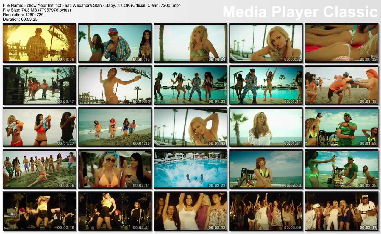 Follow Your Instinct Feat. Alexandra Stan - Baby, It's OK (Official, Clean, 720p) [2013]