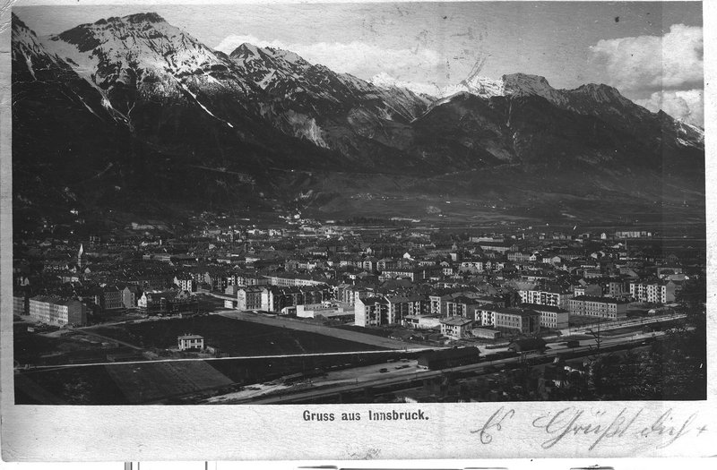 Blick v Süden auf Wilten A westbhf und Veldidena