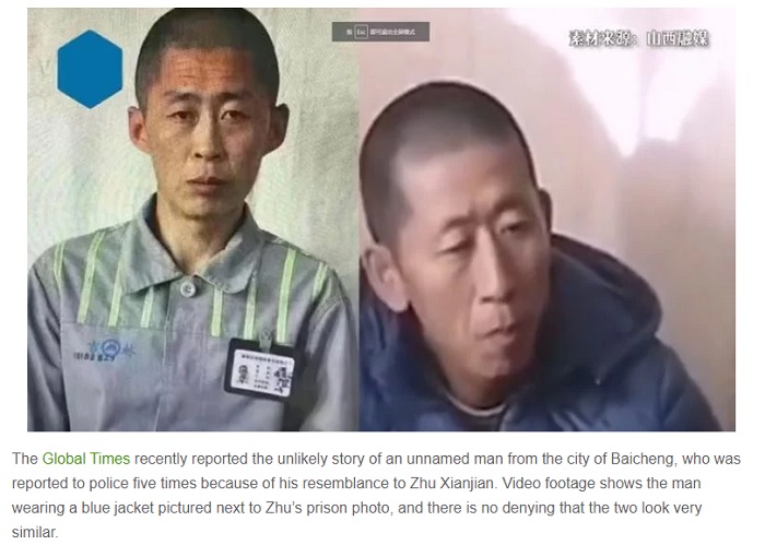 Seorang pria yang memiliki wajah mirip buronan.