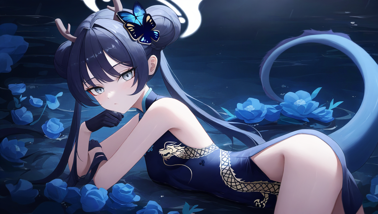 depth of field, 1girl, [kisaki blue archive], monster girl, {{{{dragon girl}}}}, s-588142600