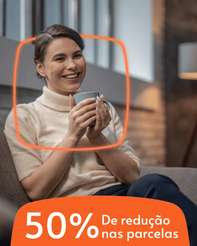 50% de redução nas parcelas