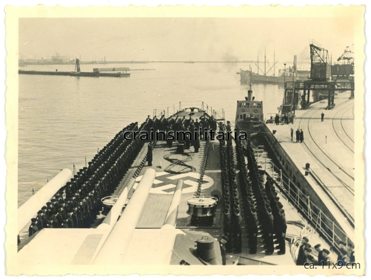 Orig Foto Admiral Lütjens auf Kreuzer Prinz Eugen Schiff GOTENHAFEN Polen 1941