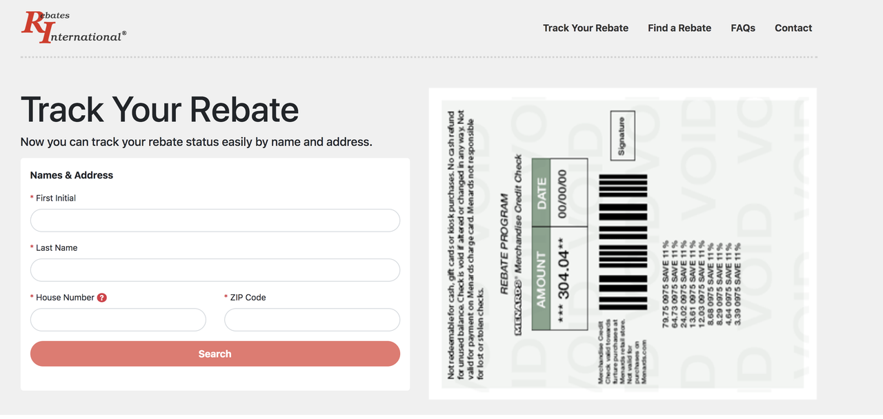 Track Menards Rebate