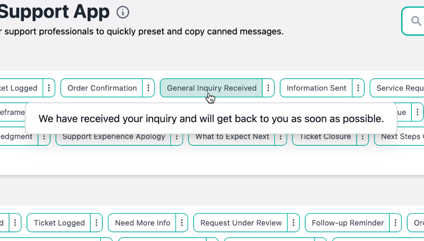 Quick Reply Interface