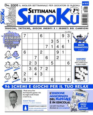 Settimana Sudoku N.835 – 13 Agosto 2021