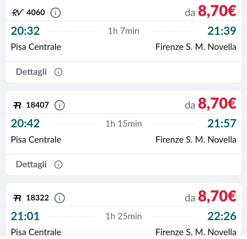 Transporte Pisa - Florencia: Tren, autobus- Toscana - Italia - Foro Italia
