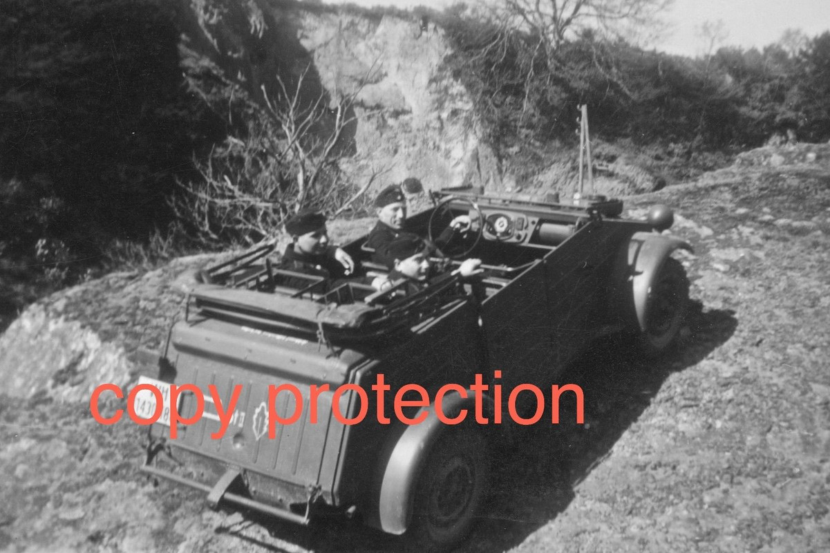 Orig. Foto VW82 Kübelwagen Frankreich 1943 1.Panzer-Division Ren