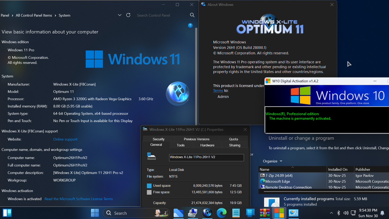 2025-11-30-215430-Windows-X-Lite-Optimum-11-26H1-v2-(Canary-Build-28000-1)-W10-Digital-Activation.png