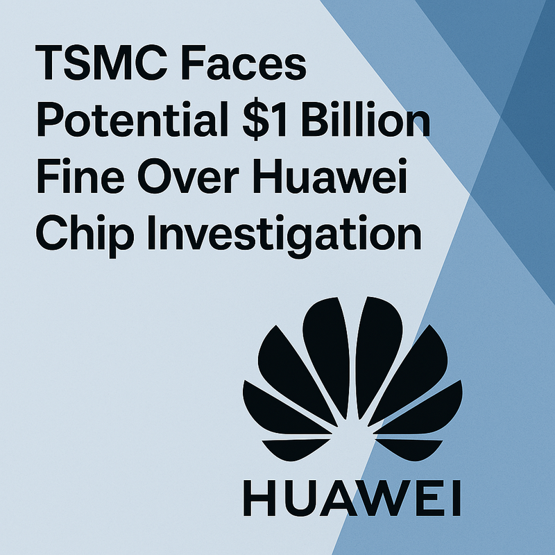 TSMC Faces Potential $1 Billion Fine Over Huawei Chip Investigation