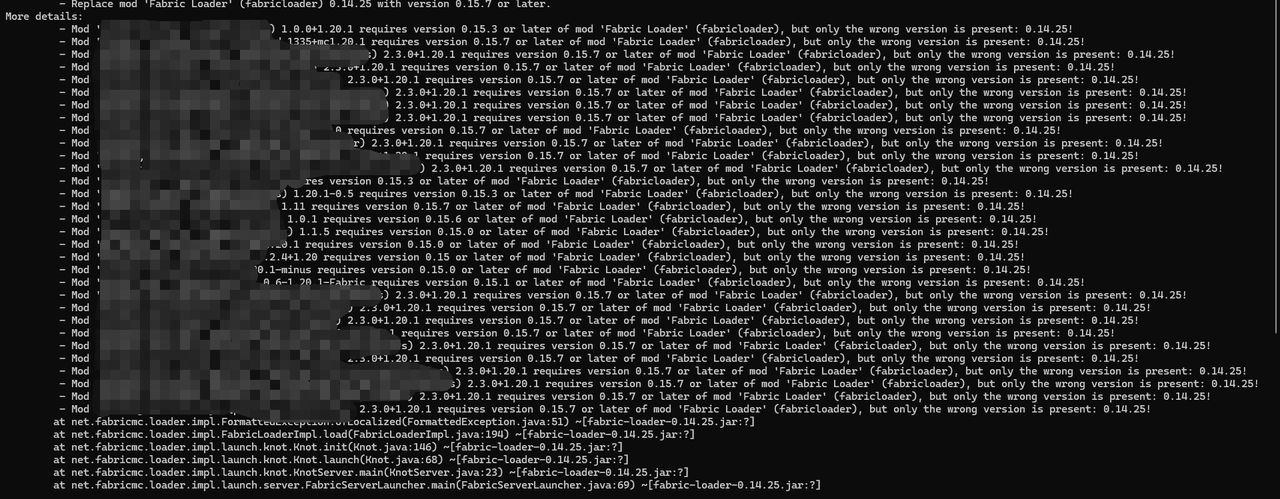 报错了（暂时不打算透露Mod列表）