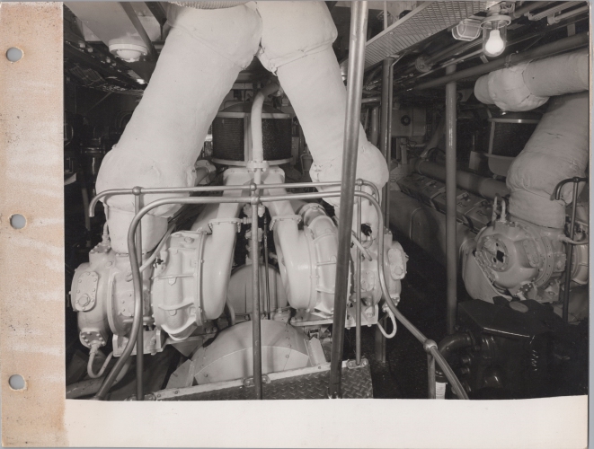 SAS Haerlem P3126 engine room looking forward 24th Nov 1958