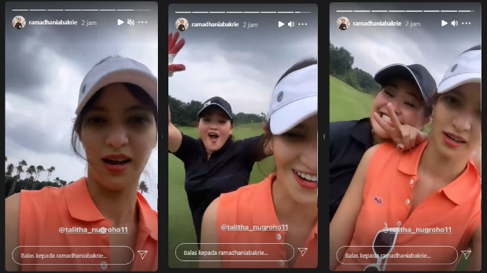 Nia Ramadhani sibuk main golf bareng sang kakak di tengah kehebohan pemberitaan tentang dirinya