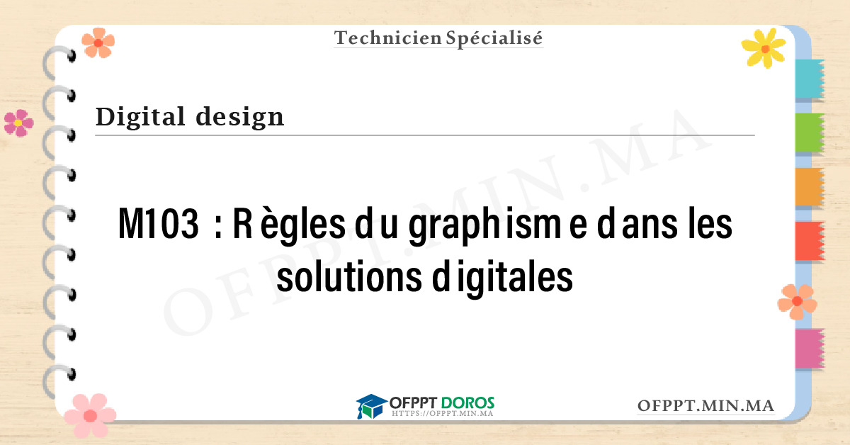 Sommaire détaillé du cours Règles du graphisme dans les solutions digitales M103 OFPPT - Structure du module