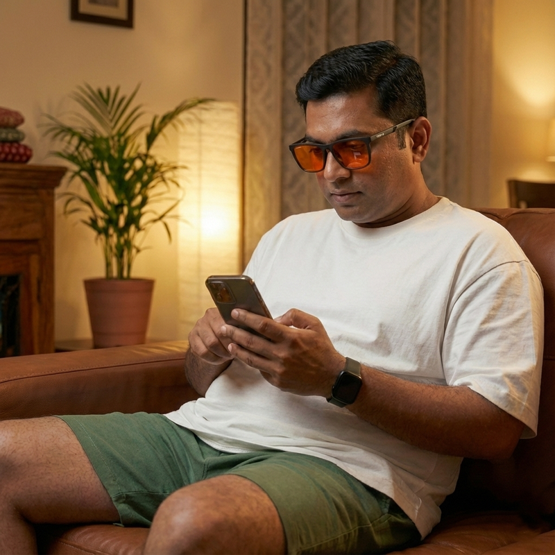 Woman wearing night lenses