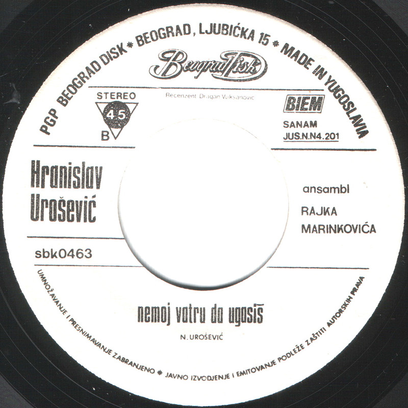 Hranislav Urosevic Badza 1978 sB