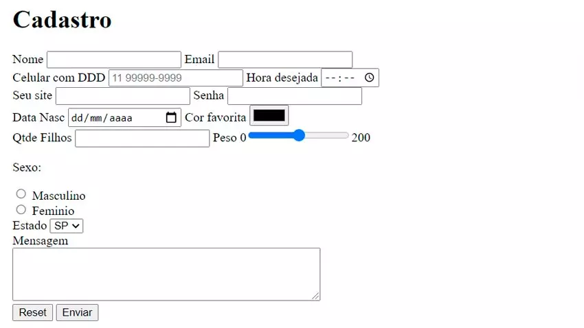 Exmplo de formulario