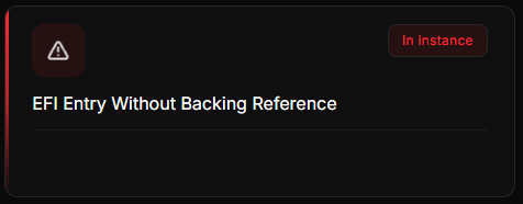EFI Entry Without Backing Reference detection