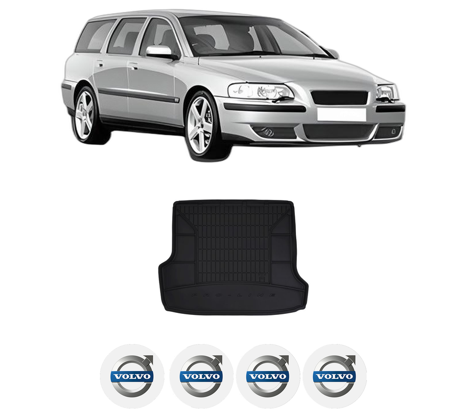 Tavita Portbagaj VOLVO V70 II (285) din 1999-2008, Protectie Portbagaj Auto, 4x Stickere auto cu VOLVO