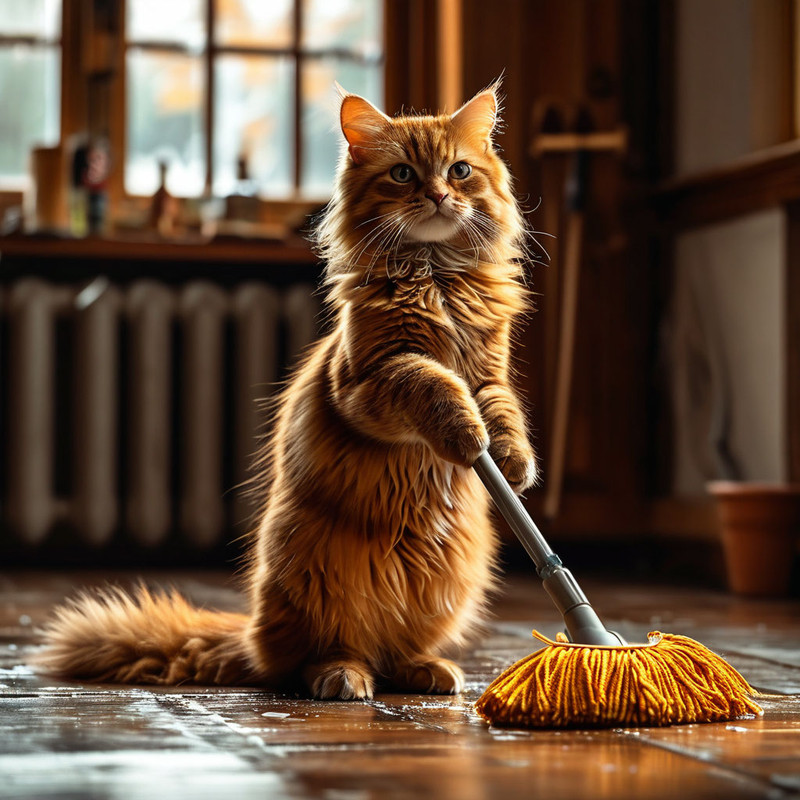 кот и швабра 1