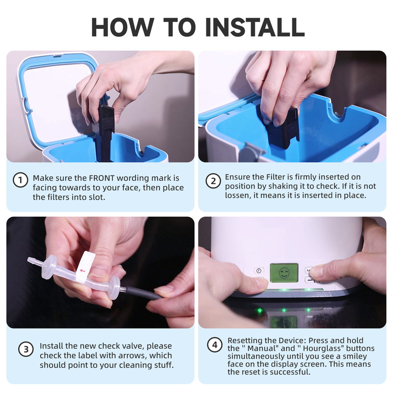 Filter and check valve replacement installation steps