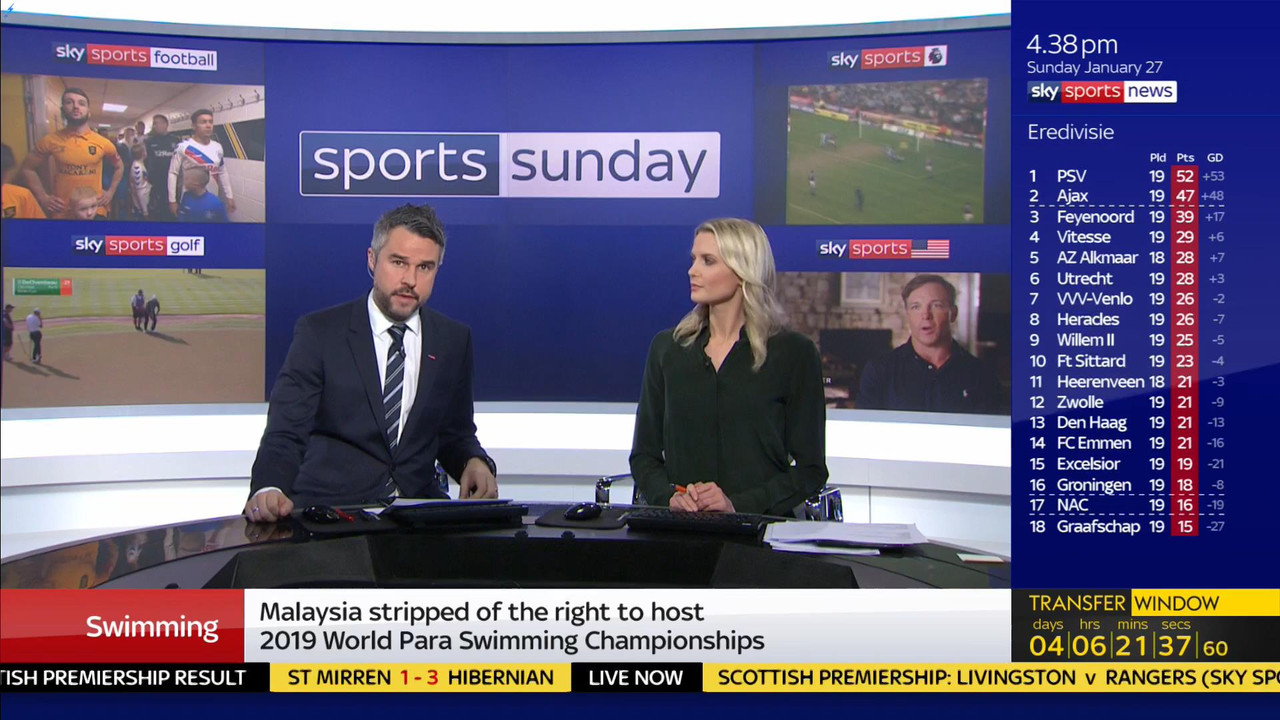 27 January - 12.00.00 - Sports Sunday. Stay in touch with the ne