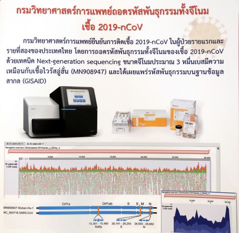 ถอดรหัสพันธุกรรมเชื้อไวรัสโคโรนาสายพันธุ์ใหม่ 2019 ทั้งจีโนม