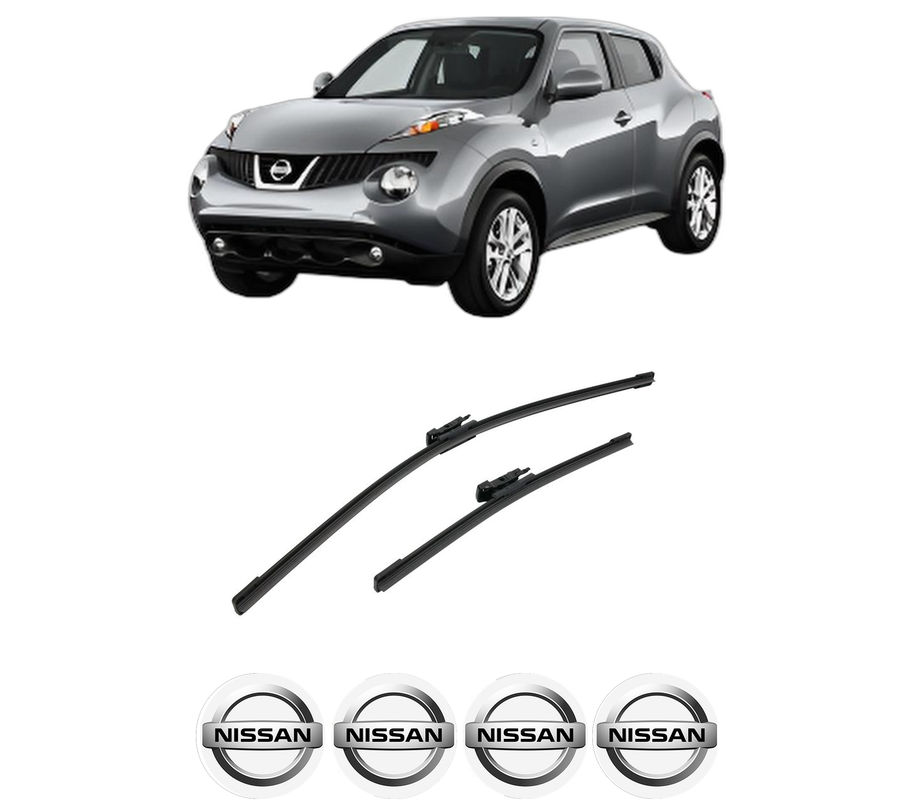 Set stergatoare auto NISSAN JUKE Van (F15) din 2010-2019, pentru parbriz auto, 2 bucati, Bosch Aerotwin, din cauciuc siliconat rezistent, 4 Stickere Auto NISSAN