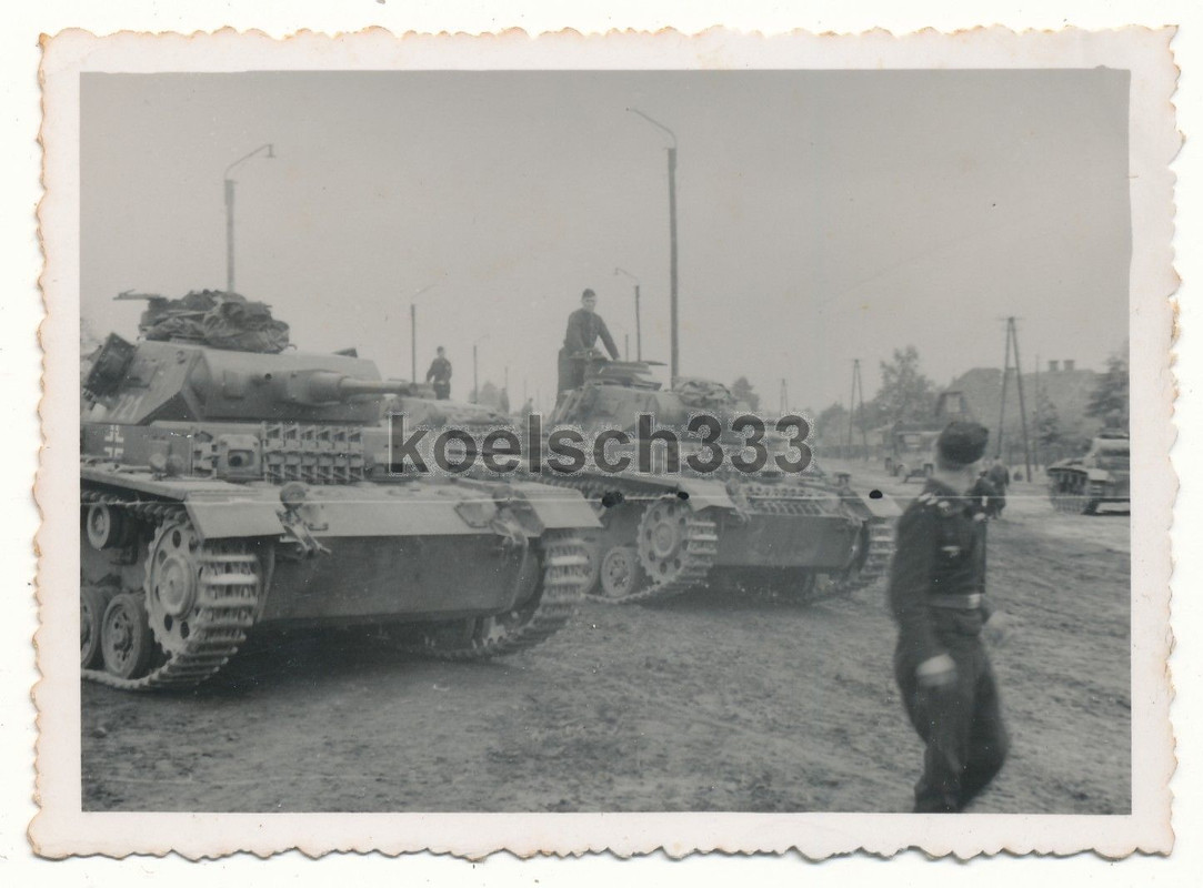 Foto Bahnhof Polen Wehrmacht Panzer Verladung für Russland Feldz
