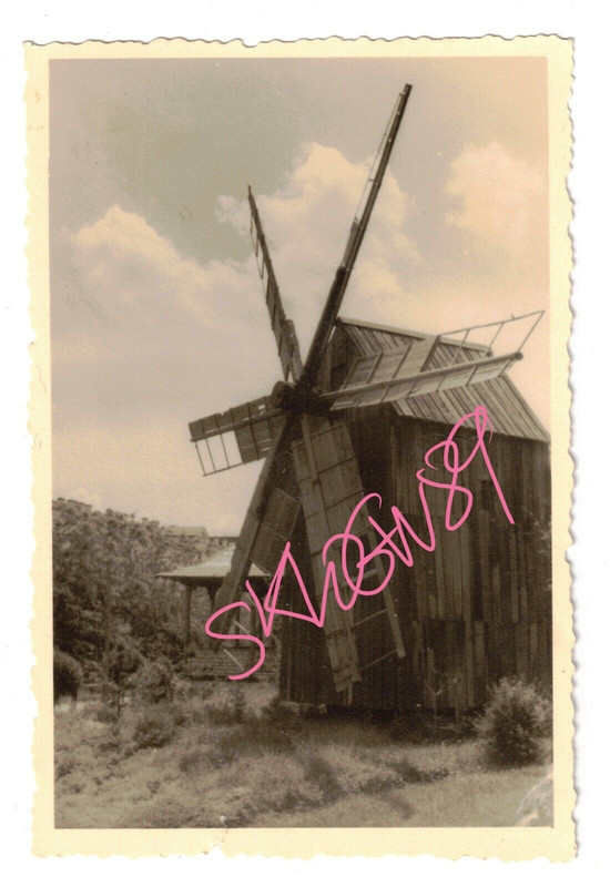 Orig foto WK2 Windmill Windmühle Ostfront Russia Polen Ukraine Holz Ostfeldzug